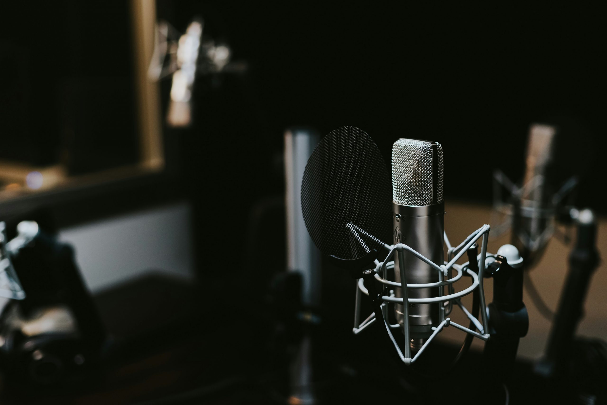 microphone in a recording studio